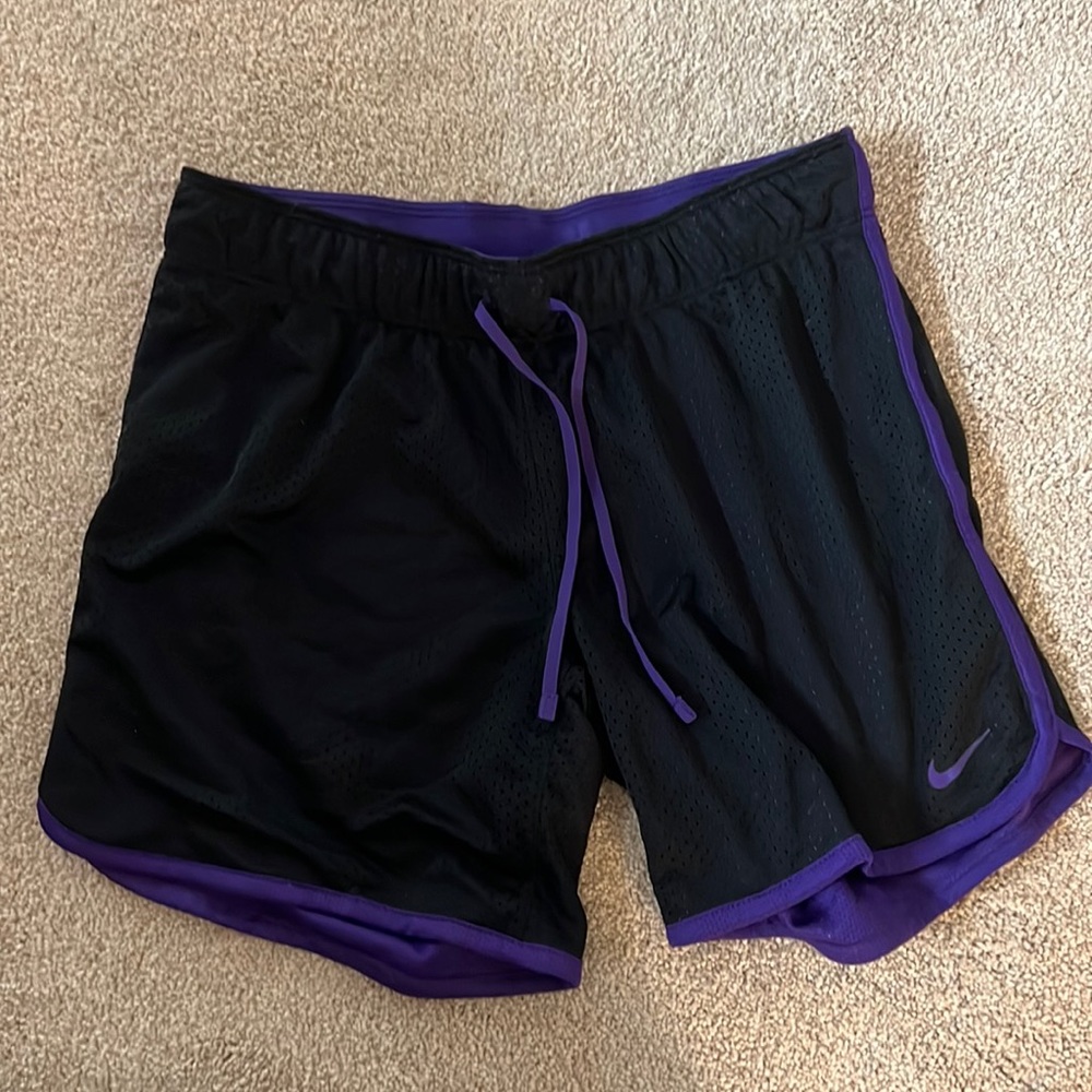 Black and purple Nike shorts